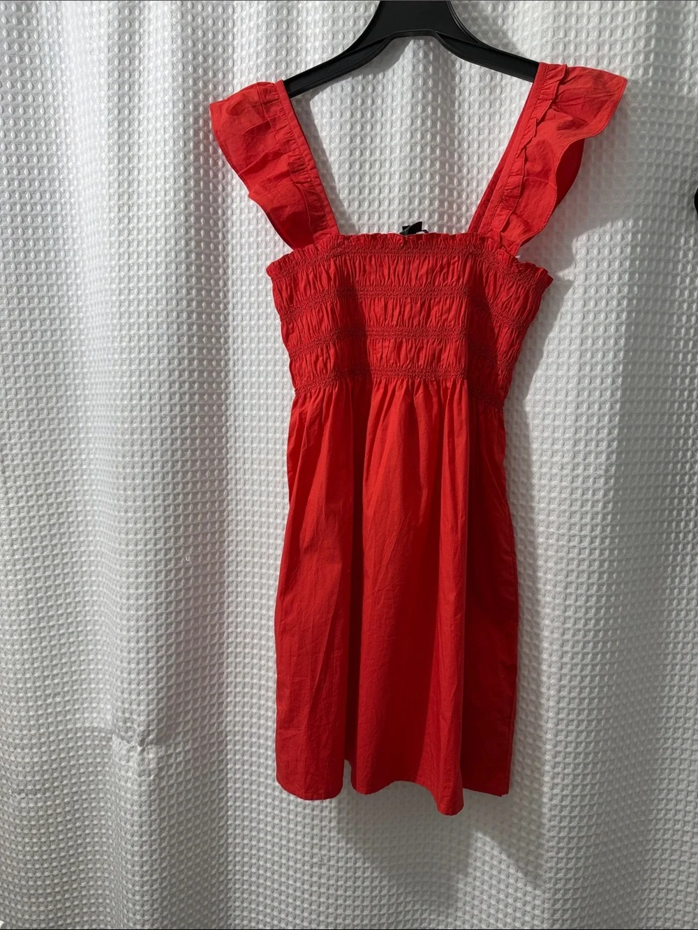 french connection red lace dress French Connection Red 'Arrow' Lace Pleated Dress Size 4